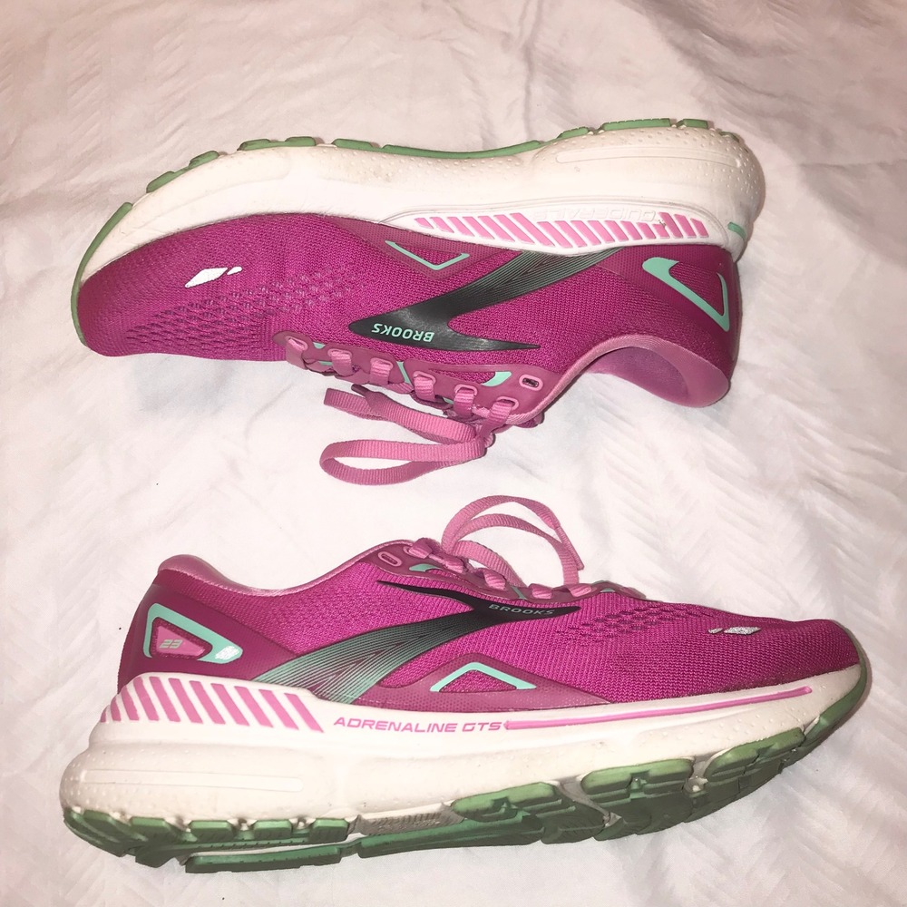 Brooks Adrenaline GTS 23 Pink Mint Green Running Shoes Womens 7.5 B  Walking - Picture 11 of 16